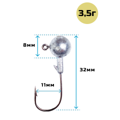 Джиг головки 15 шт 3,5-14г