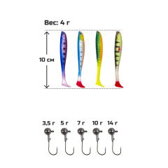 Силиконовые приманки 12шт. Джиг 5 шт.